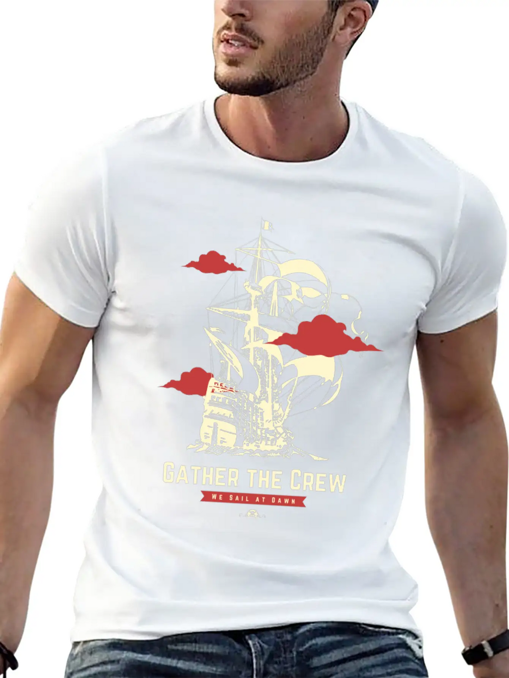 Gather The Pirate Crew Unisex Casual T-Shirt – Clean Design For Daily Comfort