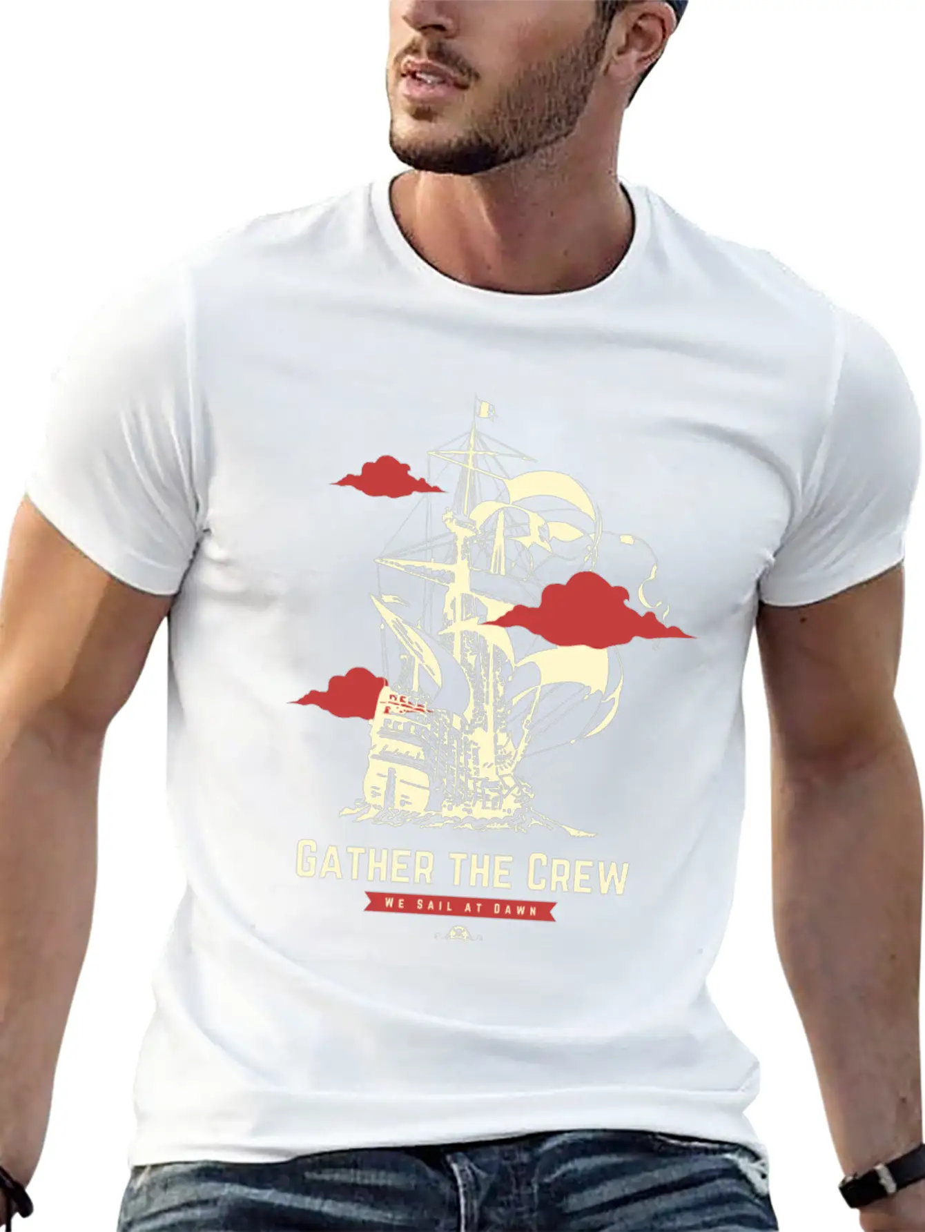 Gather The Pirate Crew Unisex Casual T-Shirt – Clean Design For Daily Comfort