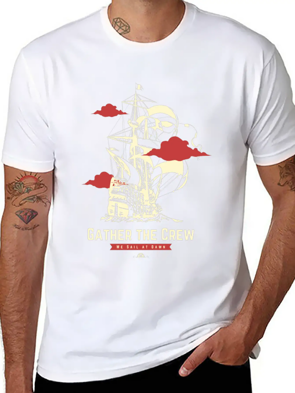 Gather The Pirate Crew Unisex Casual T-Shirt – Clean Design For Daily Comfort