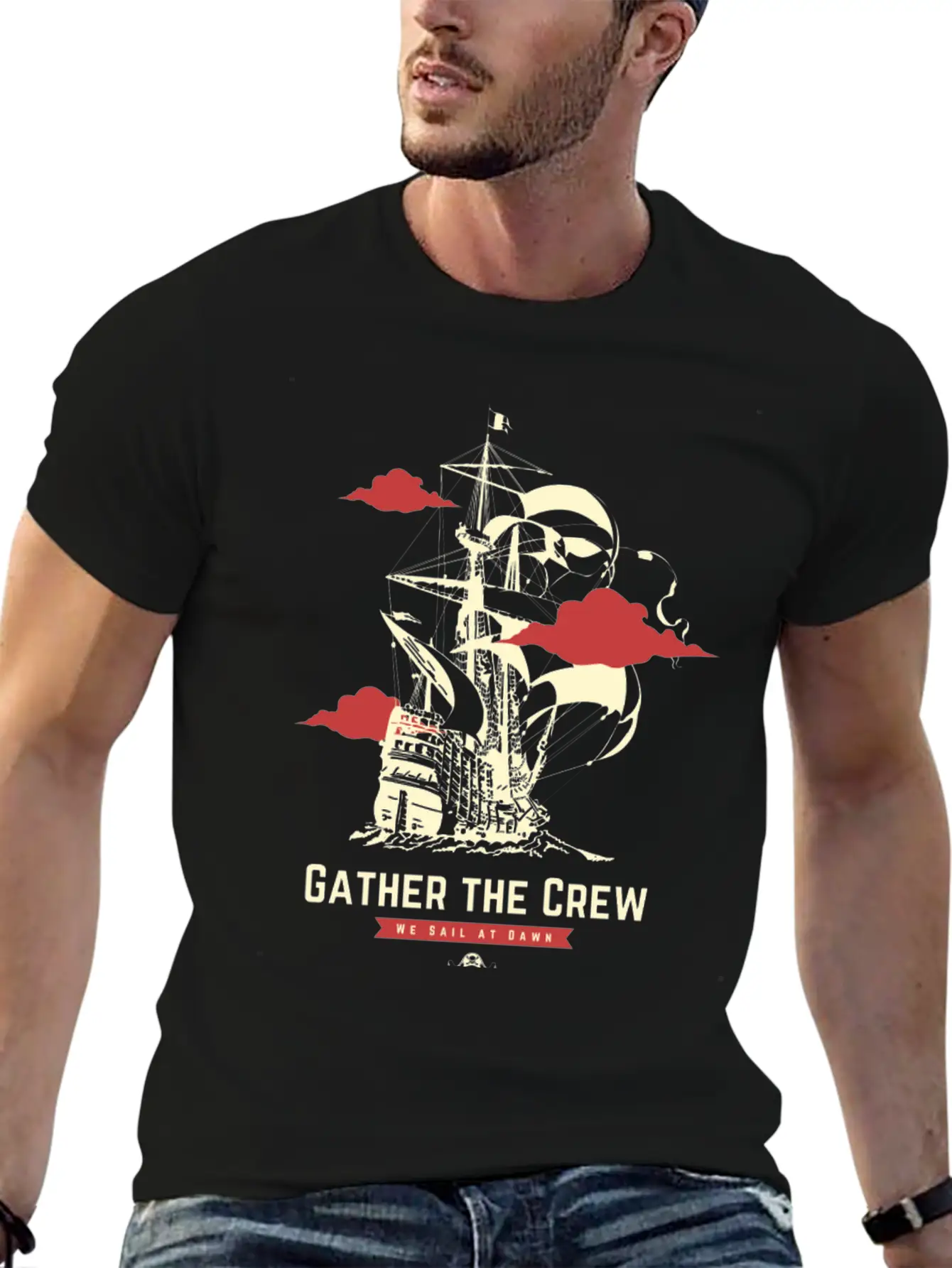 Gather The Pirate Crew Unisex Casual T-Shirt – Clean Design For Daily Comfort