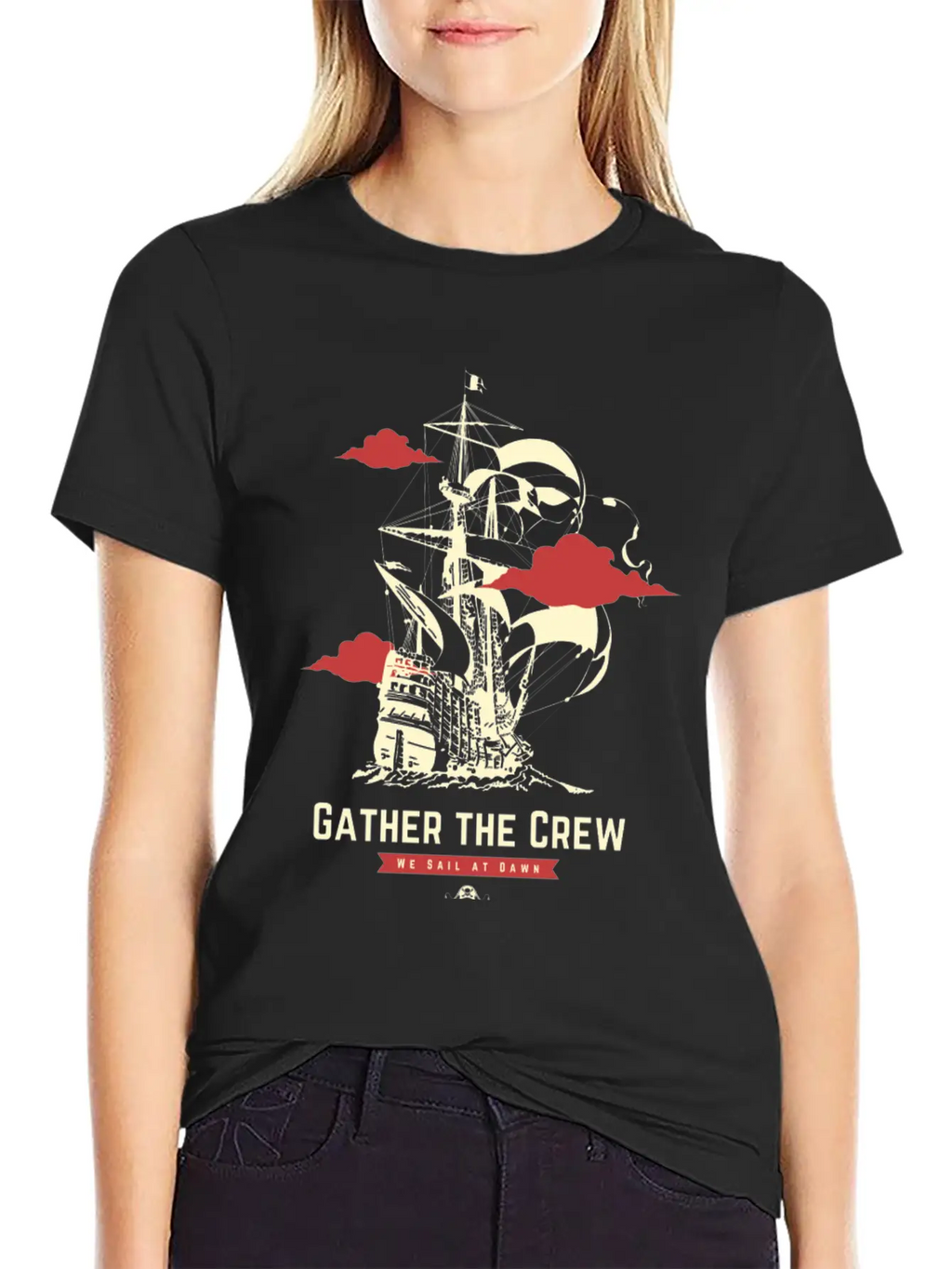 Gather The Pirate Crew Unisex Casual T-Shirt – Clean Design For Daily Comfort