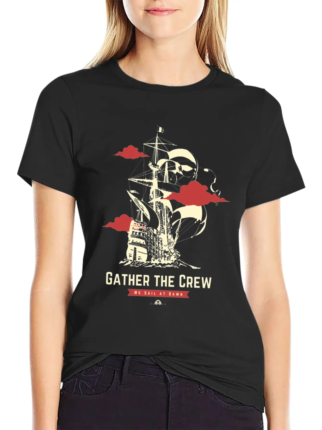 Gather The Pirate Crew Unisex Casual T-Shirt – Clean Design For Daily Comfort