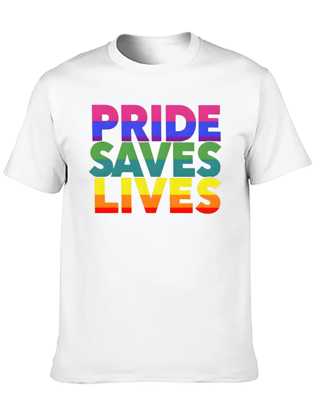 Gay Pride LGBT Community Support Pride Saves Lives Stylish Everyday T-Shirt – Unisex Basic Cotton Tee
