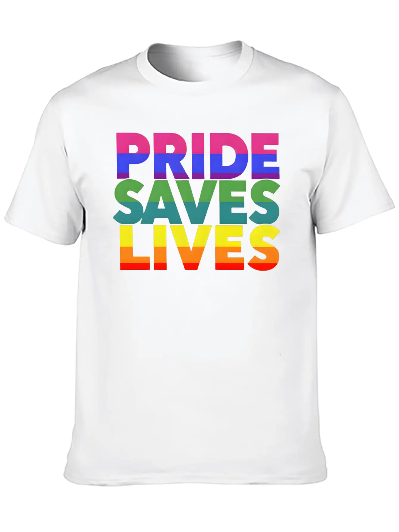 Gay Pride LGBT Community Support Pride Saves Lives Stylish Everyday T-Shirt – Unisex Basic Cotton Tee