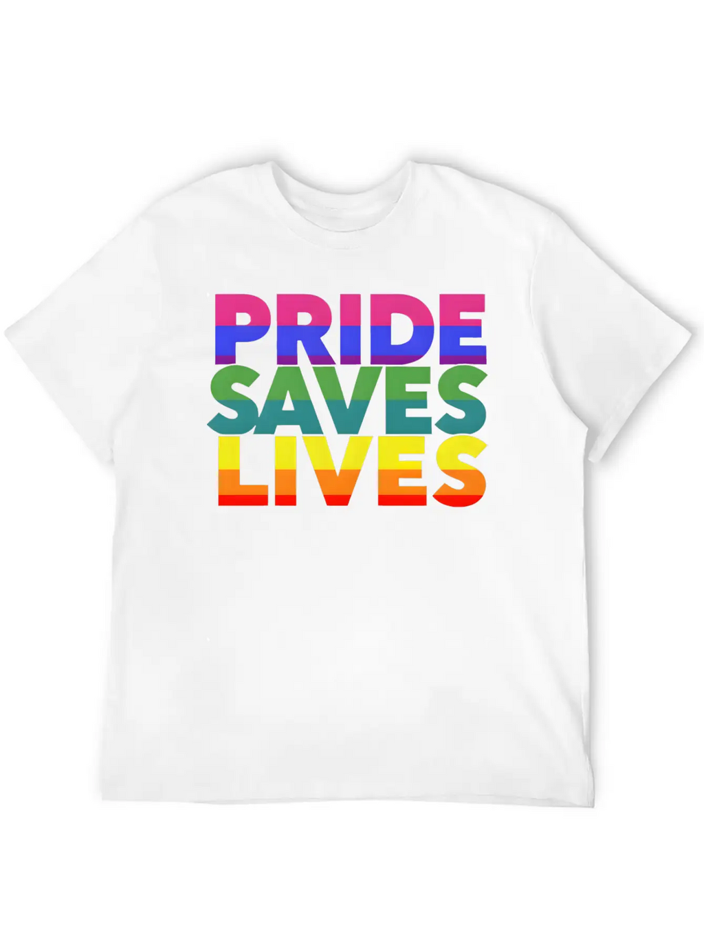 Gay Pride LGBT Community Support Pride Saves Lives Stylish Everyday T-Shirt – Unisex Basic Cotton Tee