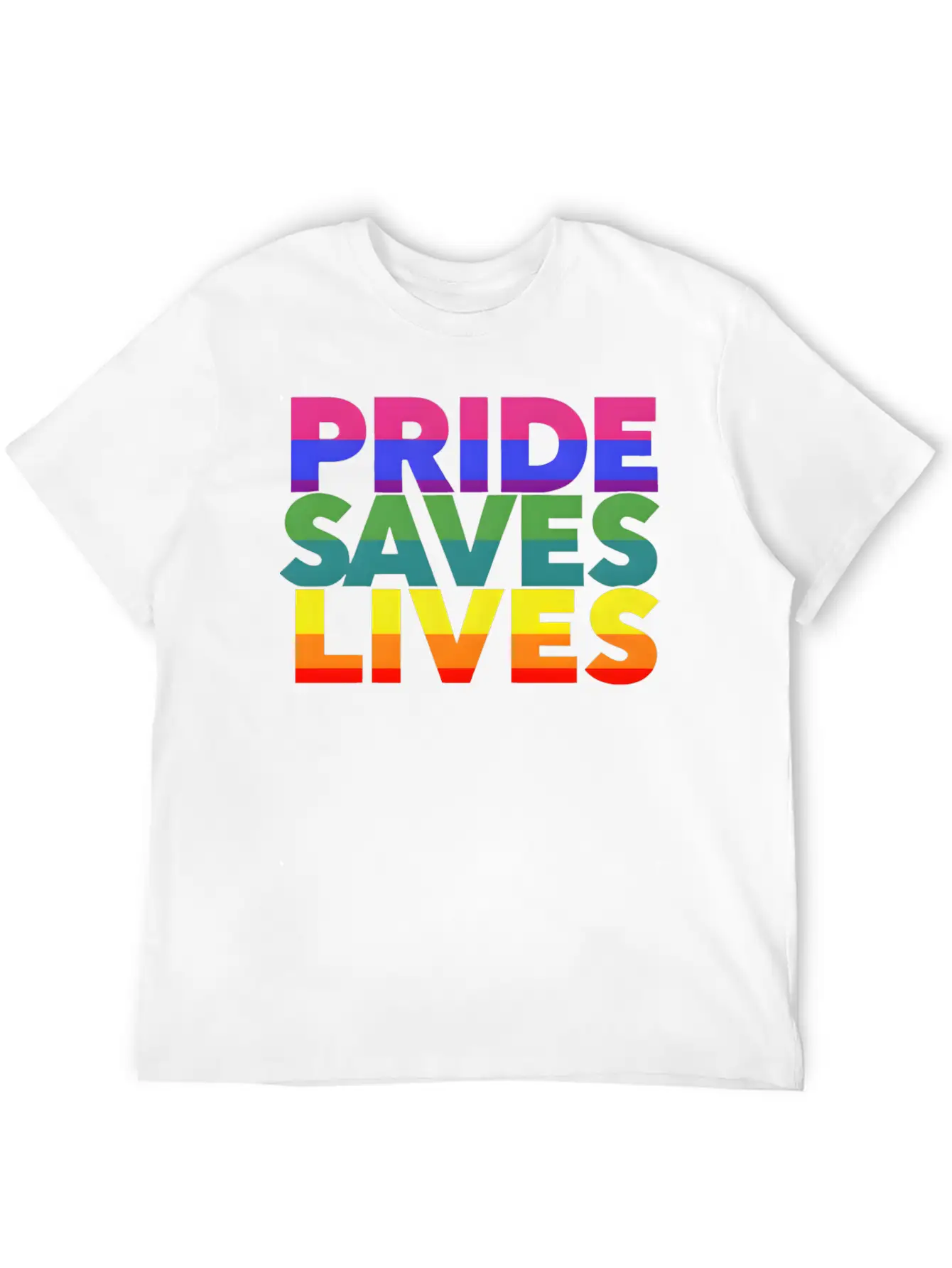 Gay Pride LGBT Community Support Pride Saves Lives Stylish Everyday T-Shirt – Unisex Basic Cotton Tee