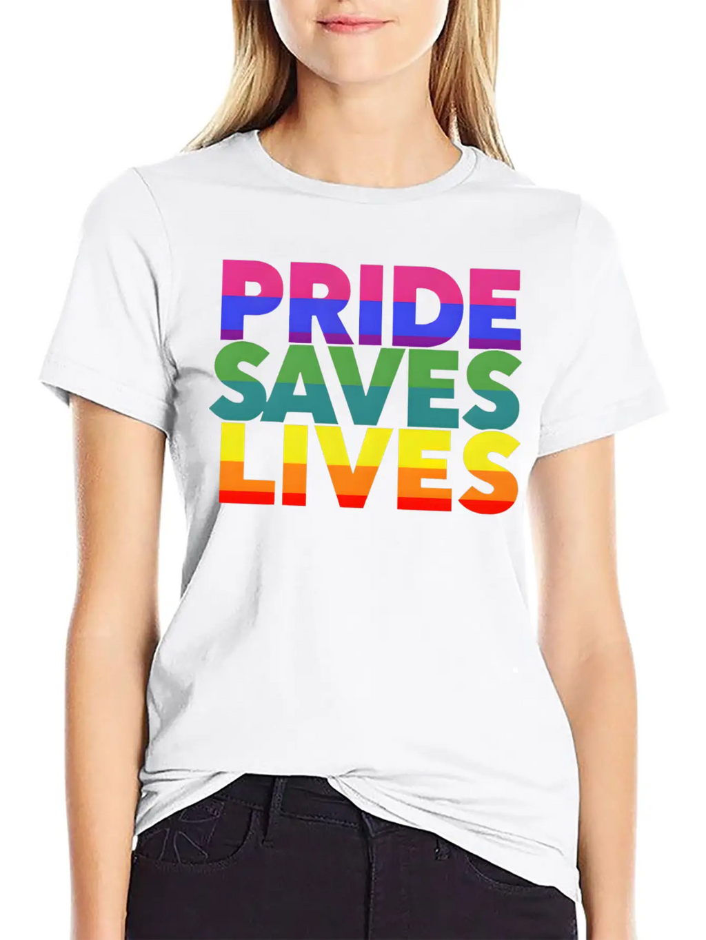 Gay Pride LGBT Community Support Pride Saves Lives Stylish Everyday T-Shirt – Unisex Basic Cotton Tee