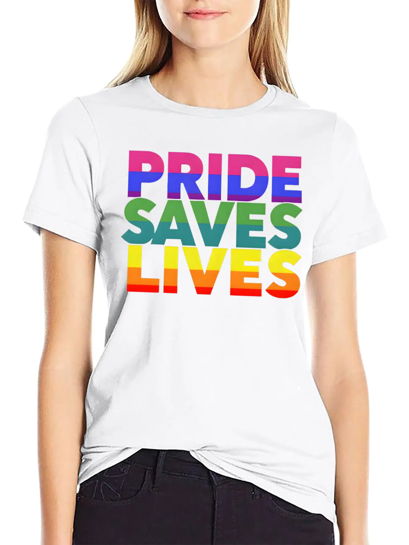 Gay Pride LGBT Community Support Pride Saves Lives Stylish Everyday T-Shirt – Unisex Basic Cotton Tee