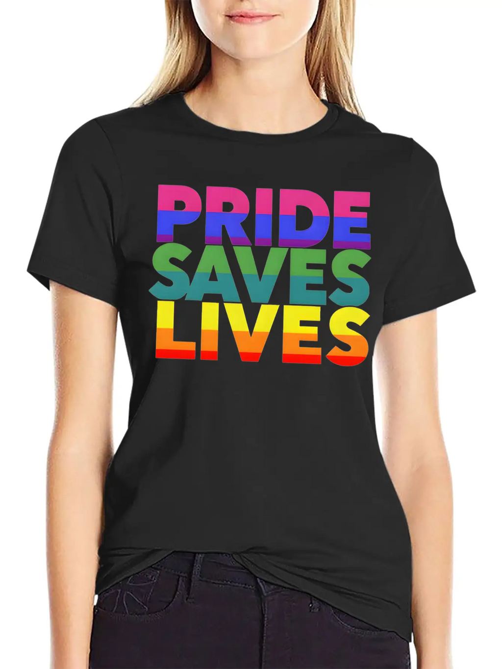 Gay Pride LGBT Community Support Pride Saves Lives Stylish Everyday T-Shirt – Unisex Basic Cotton Tee