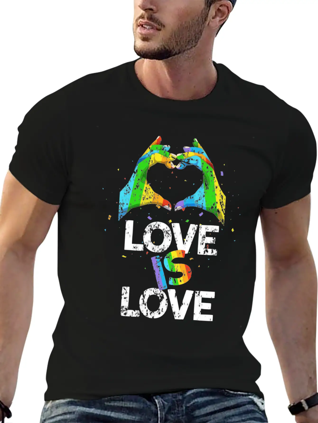 Gay Pride Love Is Love Unisex Casual T-Shirt – Clean Design For Daily Comfort