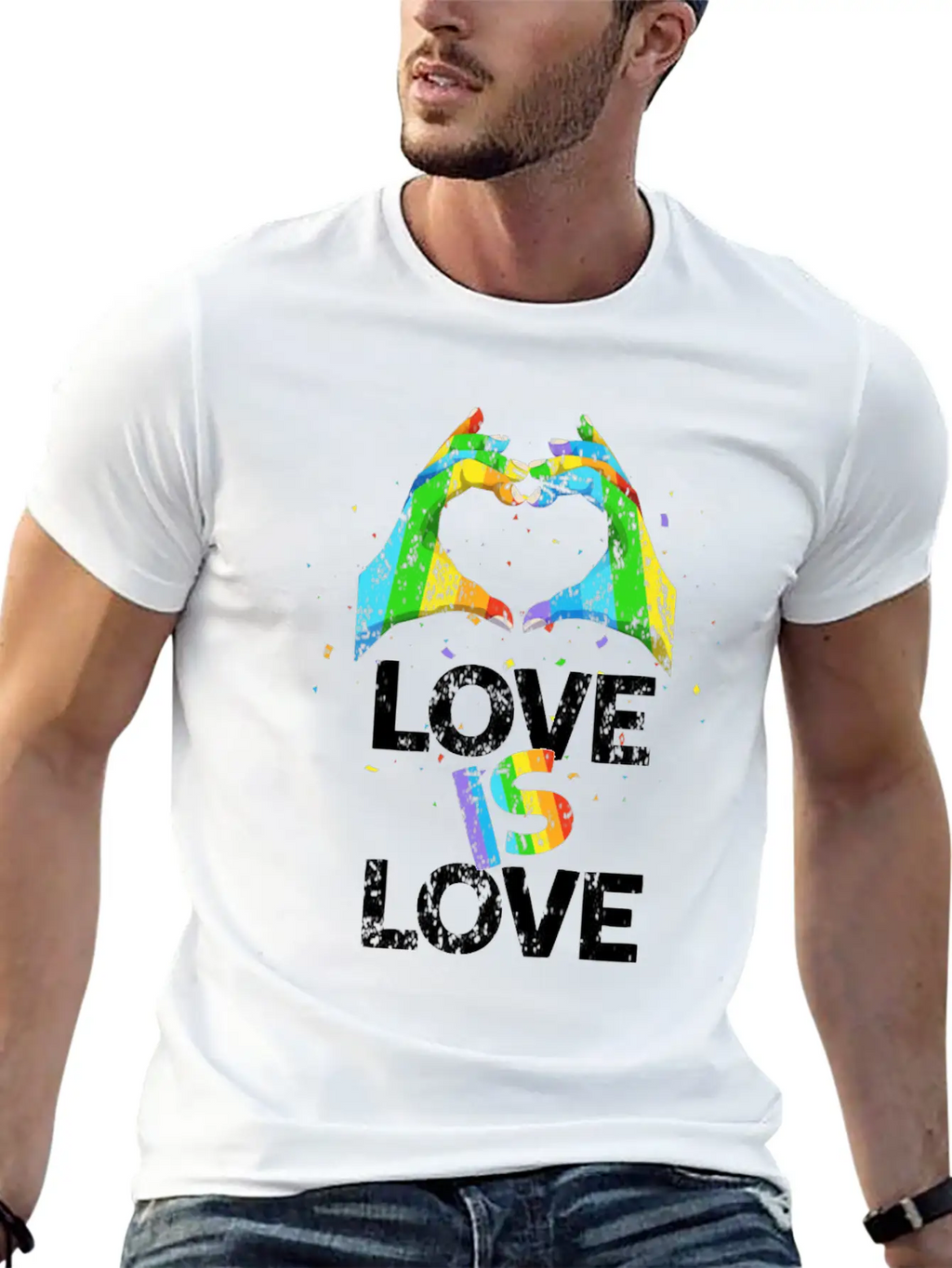 Gay Pride Love Is Love Unisex Casual T-Shirt – Clean Design For Daily Comfort