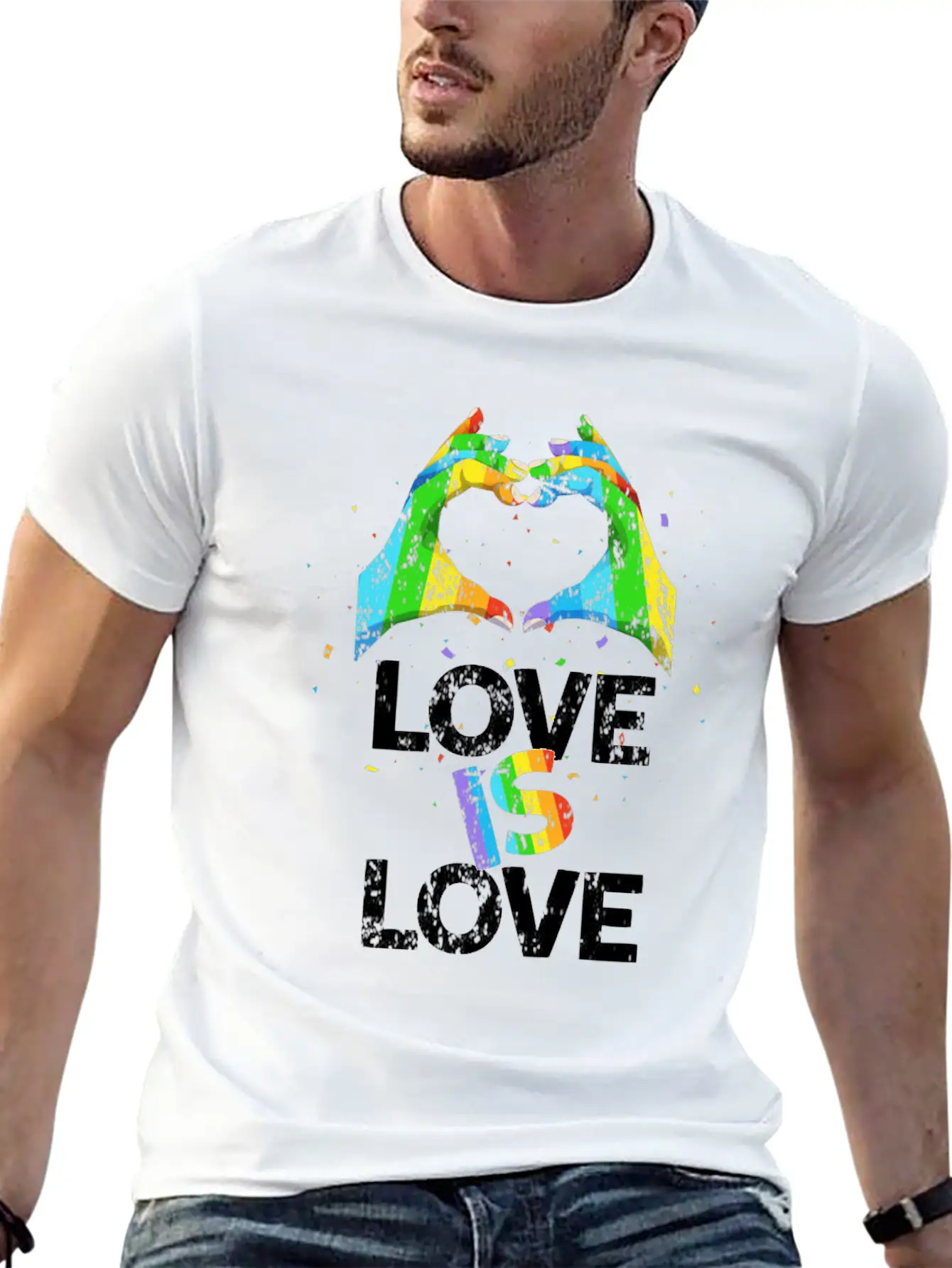 Gay Pride Love Is Love Unisex Casual T-Shirt – Clean Design For Daily Comfort