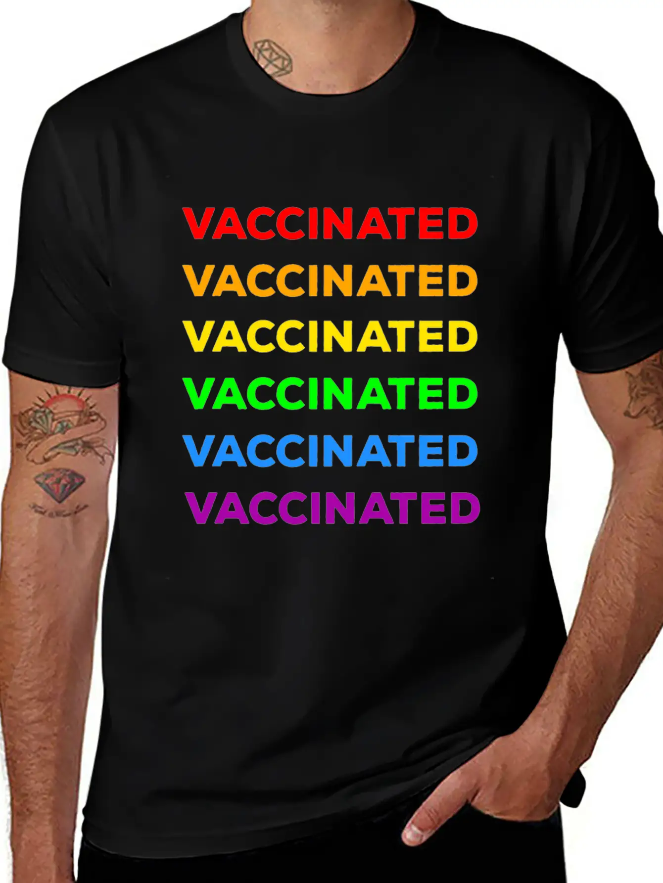 Gay Pride Vaccinated Timeless Short Sleeve Tee – Comfy And Minimalist Design