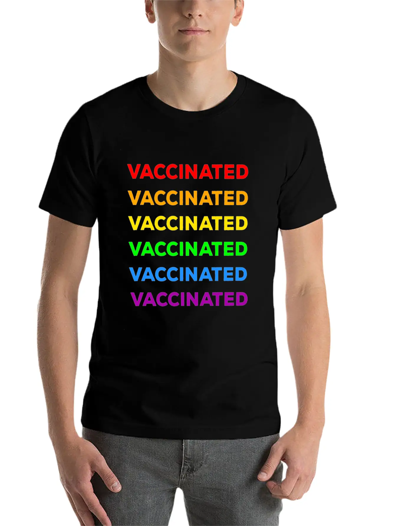 Gay Pride Vaccinated Timeless Short Sleeve Tee – Comfy And Minimalist Design