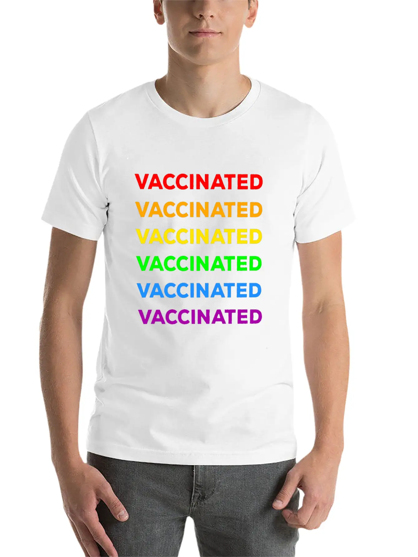 Gay Pride Vaccinated Timeless Short Sleeve Tee – Comfy And Minimalist Design