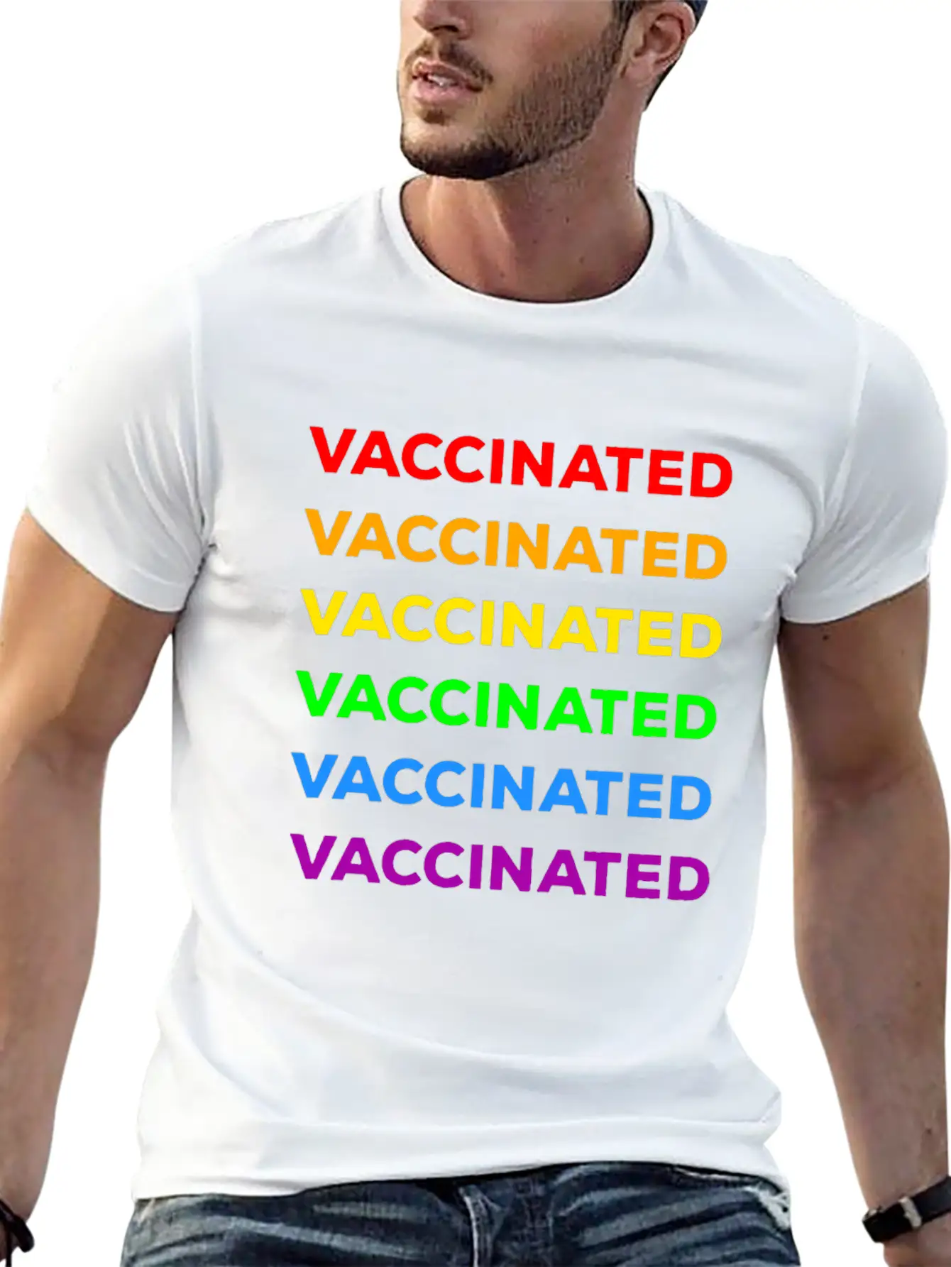 Gay Pride Vaccinated Timeless Short Sleeve Tee – Comfy And Minimalist Design