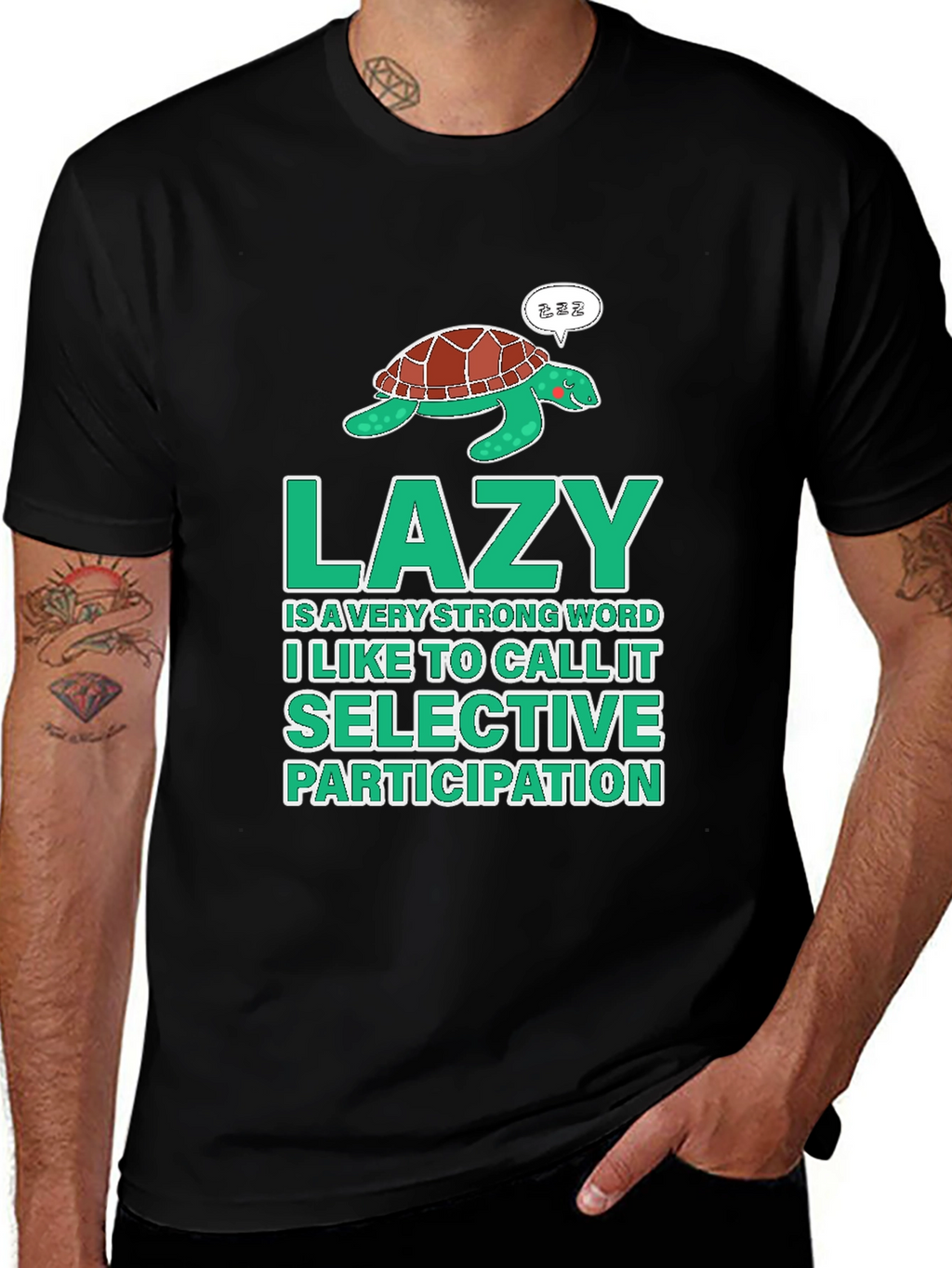 Lazy Turtle Graphic T-Shirt - Selective Participation