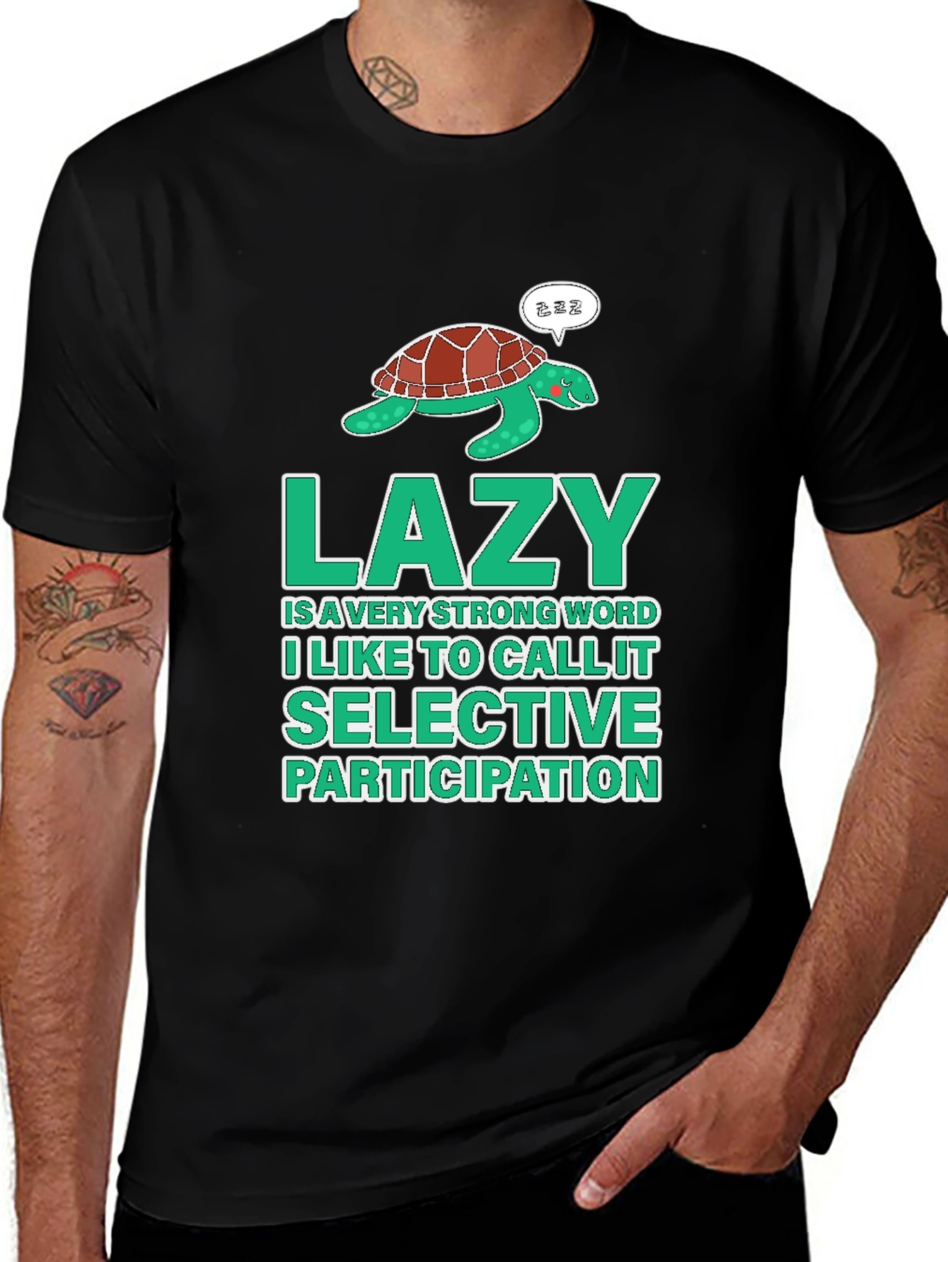 Lazy Turtle Graphic T-Shirt - Selective Participation