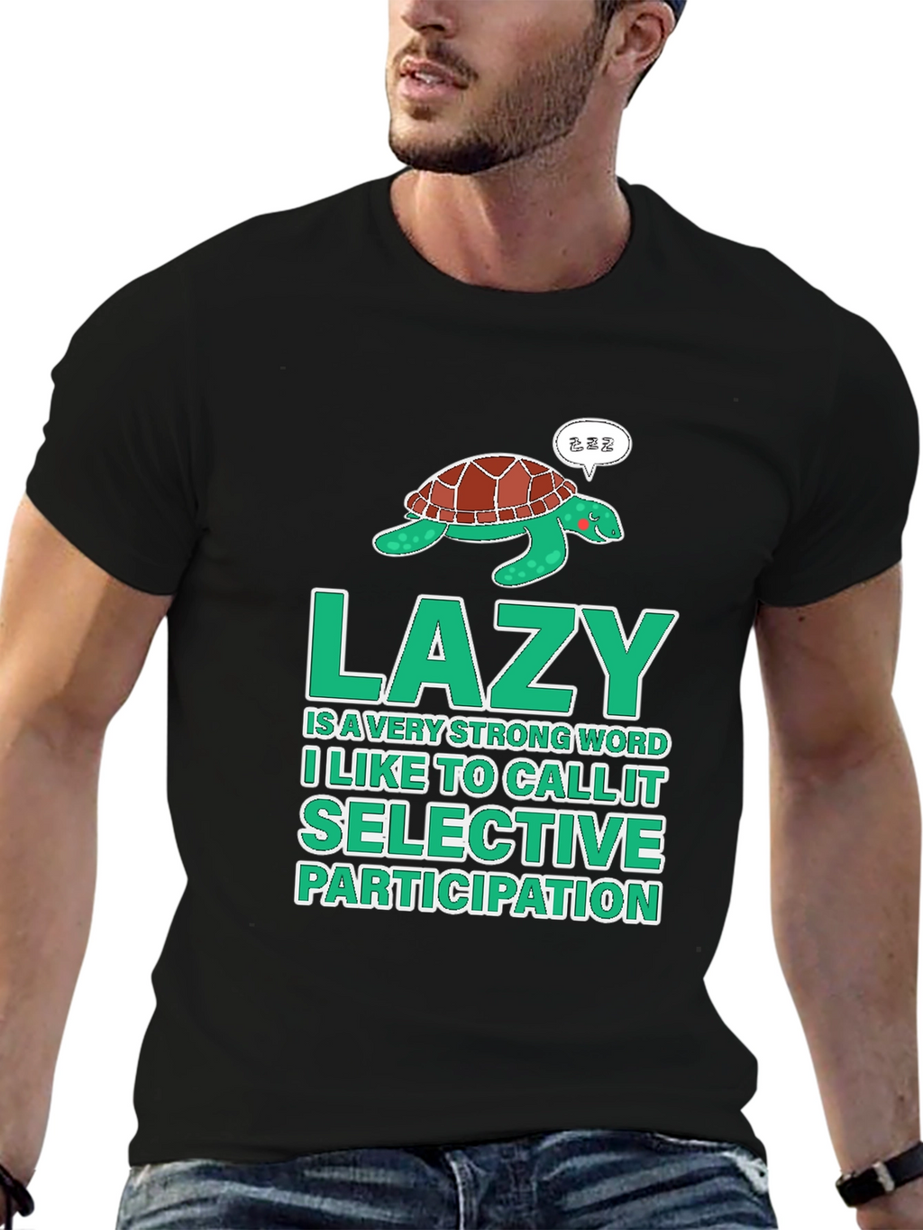 Lazy Turtle Graphic T-Shirt - Selective Participation