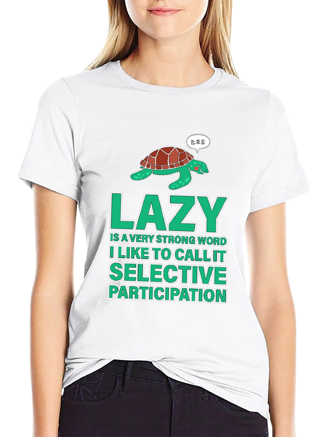 Lazy Turtle Graphic T-Shirt - Selective Participation