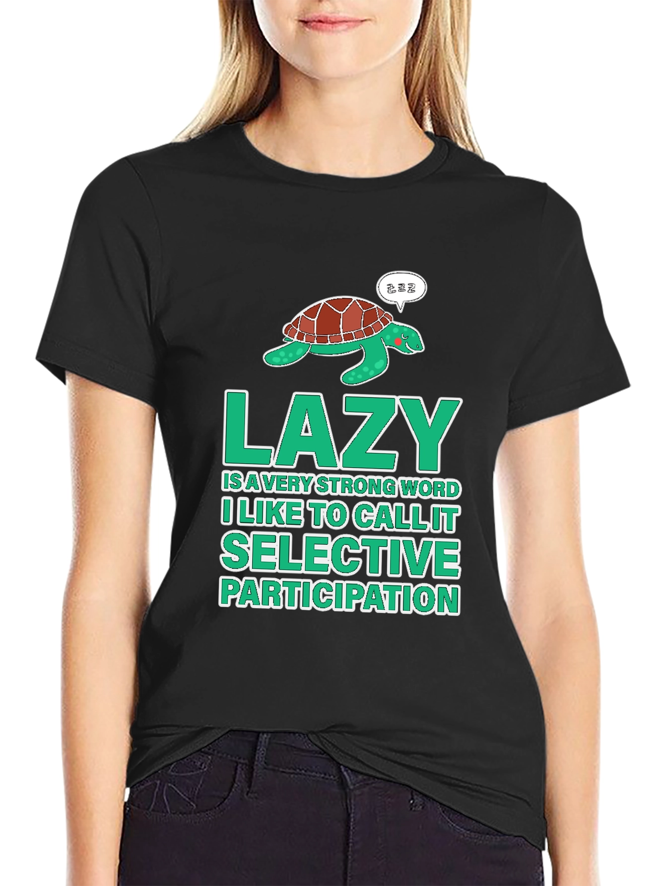 Lazy Turtle Graphic T-Shirt - Selective Participation