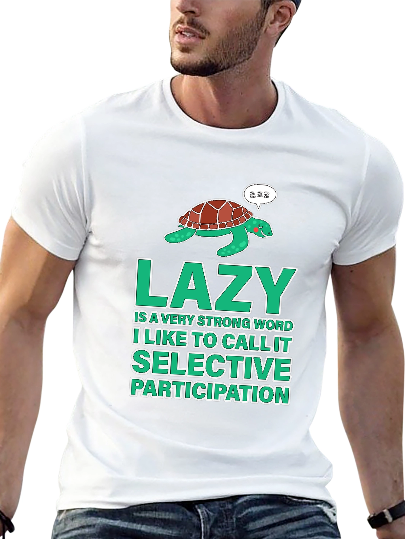 Lazy Turtle Graphic T-Shirt - Selective Participation
