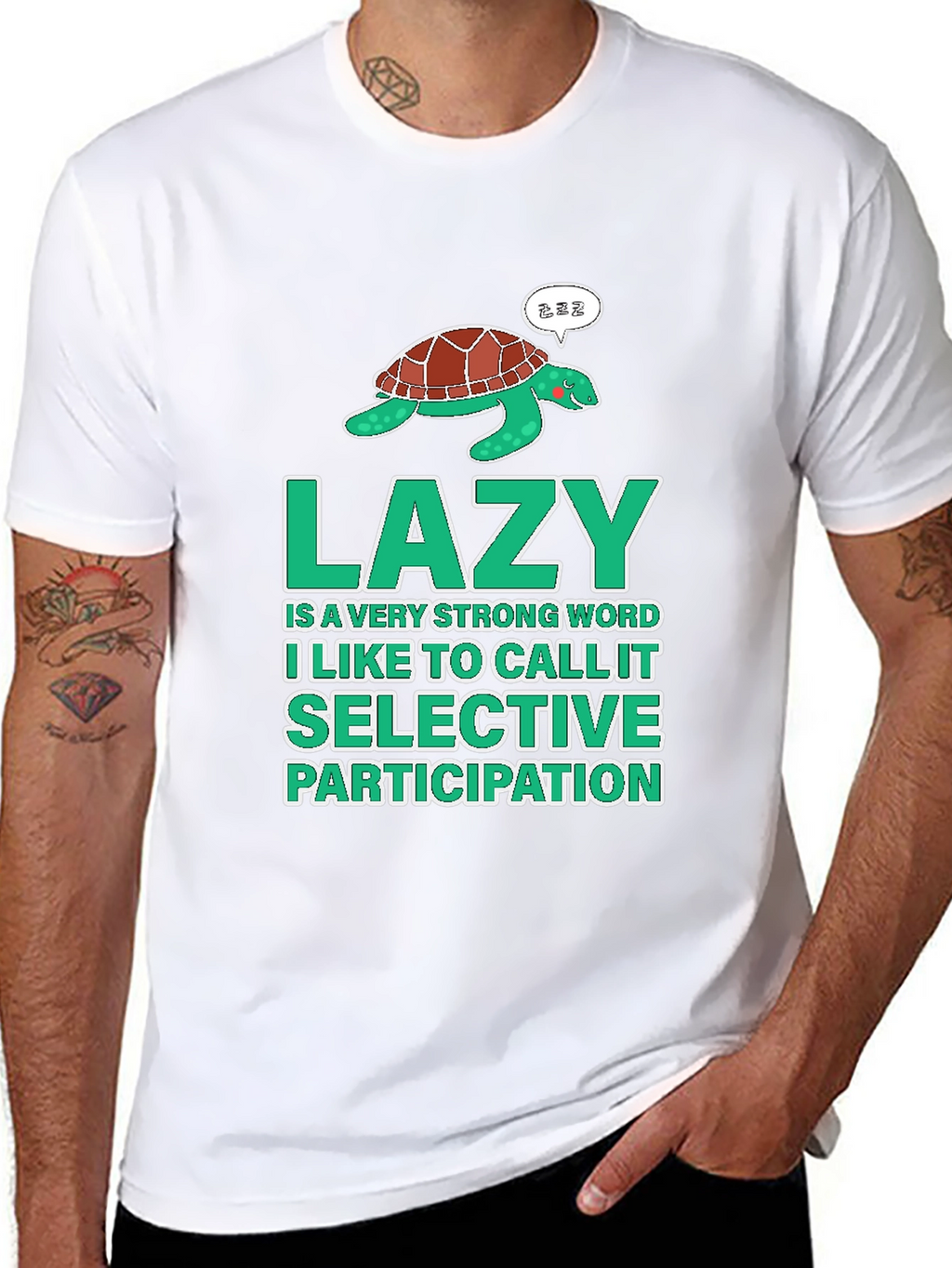 Lazy Turtle Graphic T-Shirt - Selective Participation
