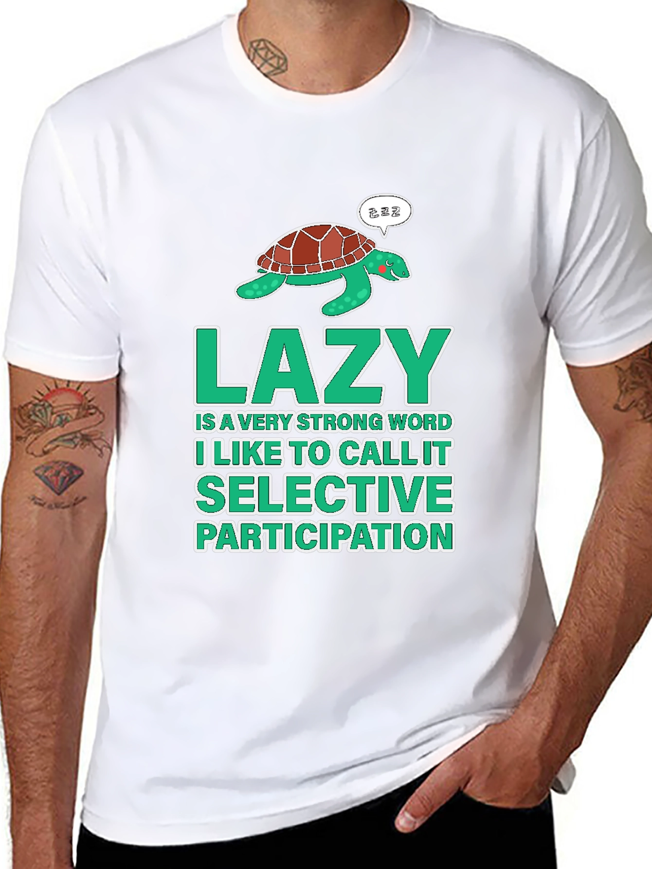 Lazy Turtle Graphic T-Shirt - Selective Participation