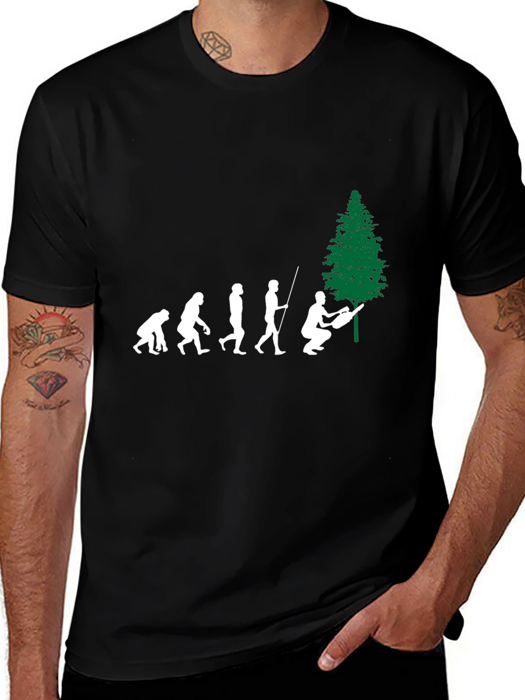 Evolution of Lumberjack Black T-Shirt
