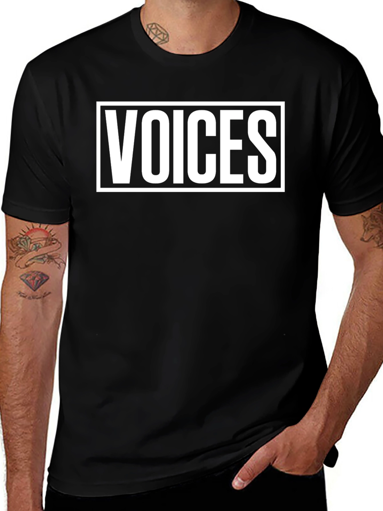 Voices Graphic Tee - Unisex Black T-Shirt