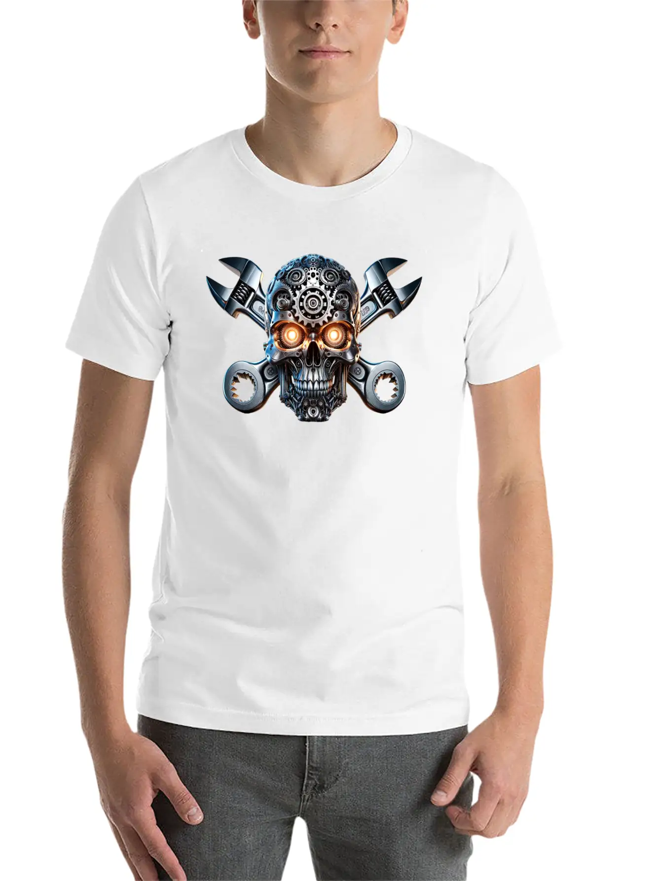 Gearhead Skull Classic Cotton Tee – Unisex Comfort For Any Season