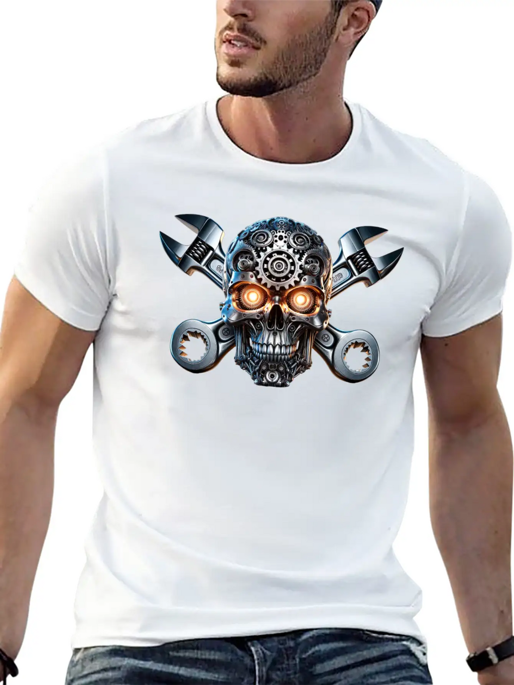 Gearhead Skull Classic Cotton Tee – Unisex Comfort For Any Season