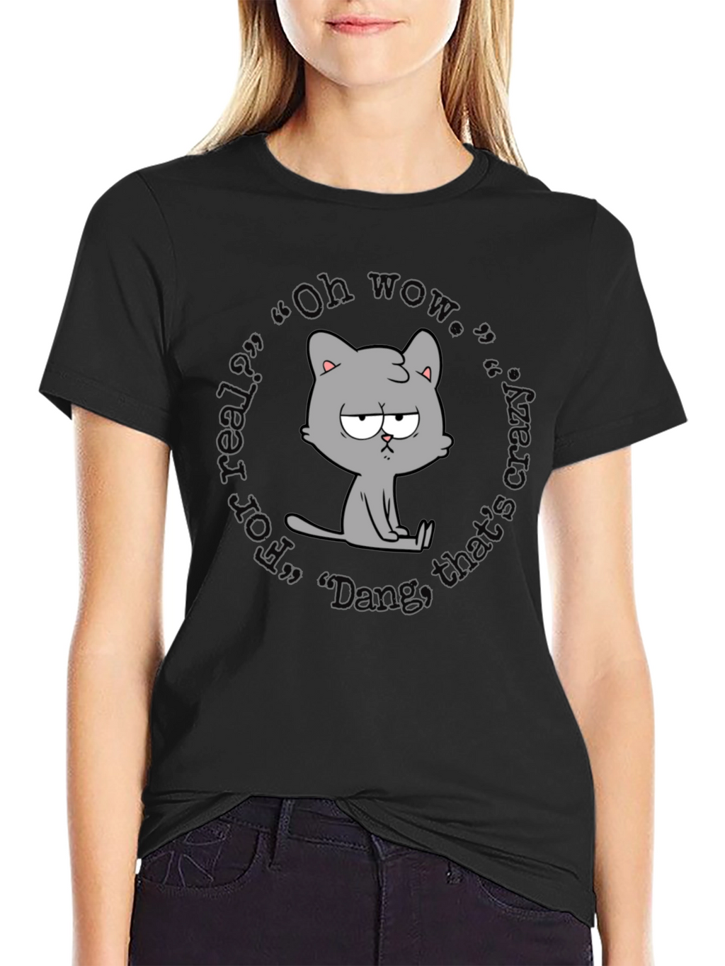 Quirky Cartoon Cat T-Shirt
