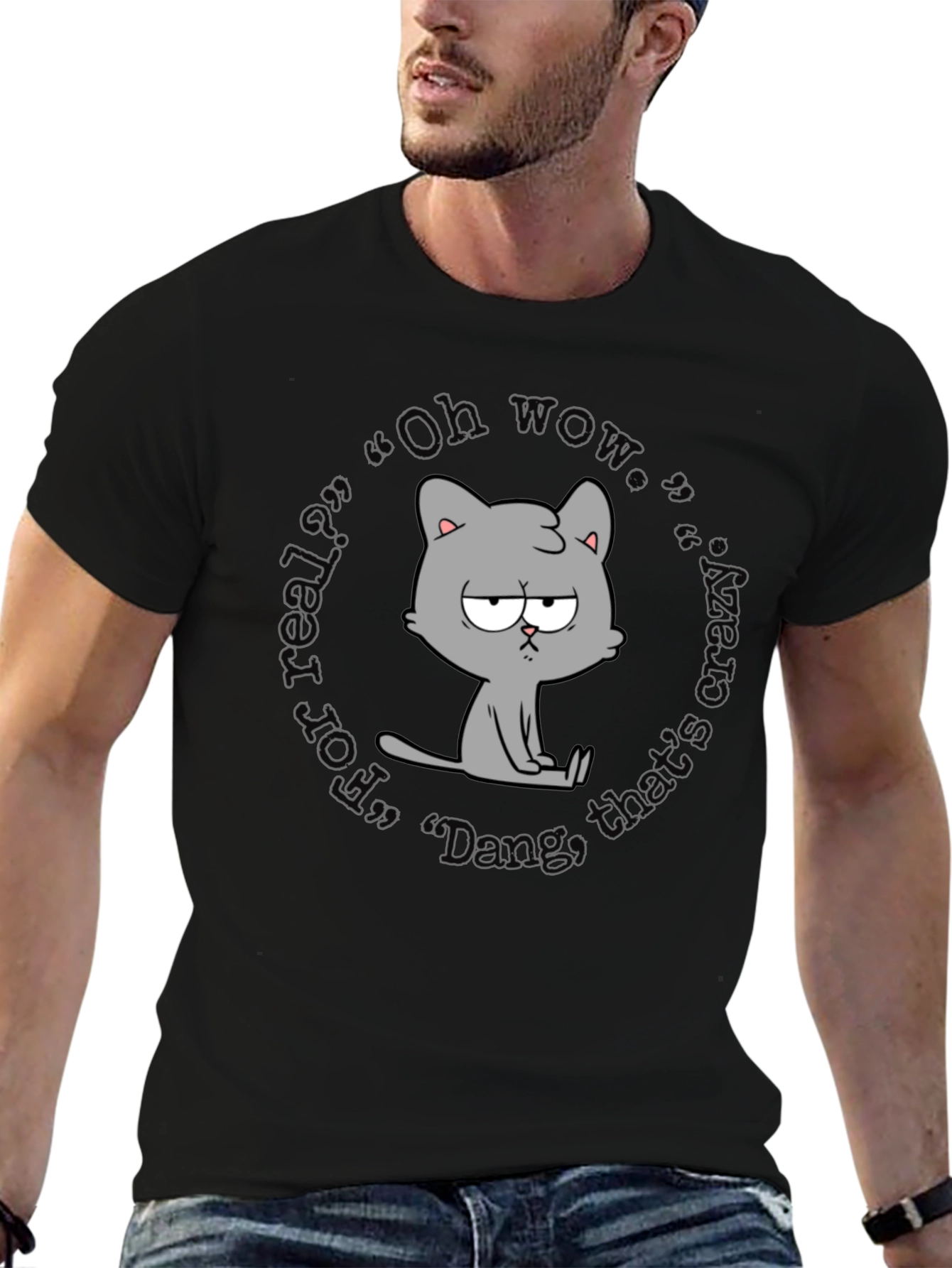 Quirky Cartoon Cat T-Shirt