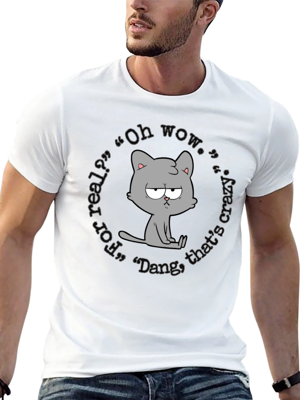 Quirky Cartoon Cat T-Shirt