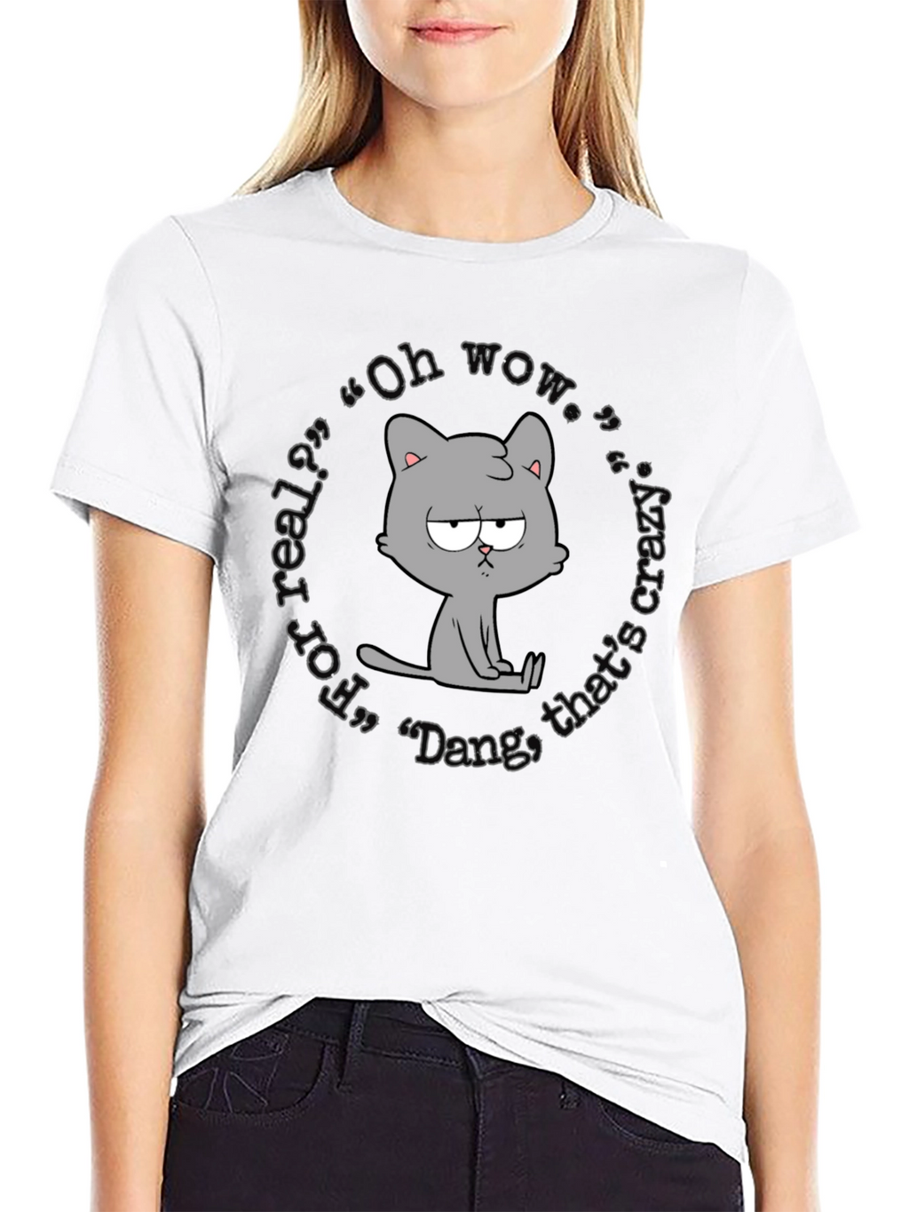 Quirky Cartoon Cat T-Shirt