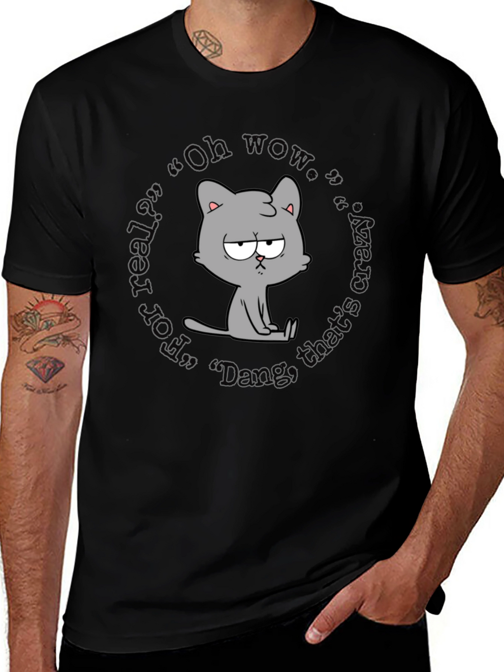 Quirky Cartoon Cat T-Shirt