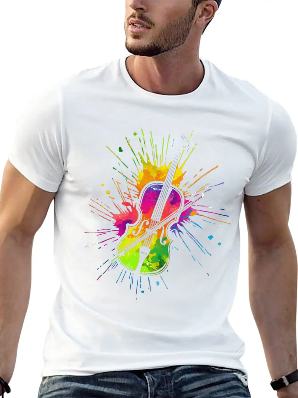 Geiger, Violin, Play Violin Essential Unisex Summer Tee – Soft Cotton Casual Fit