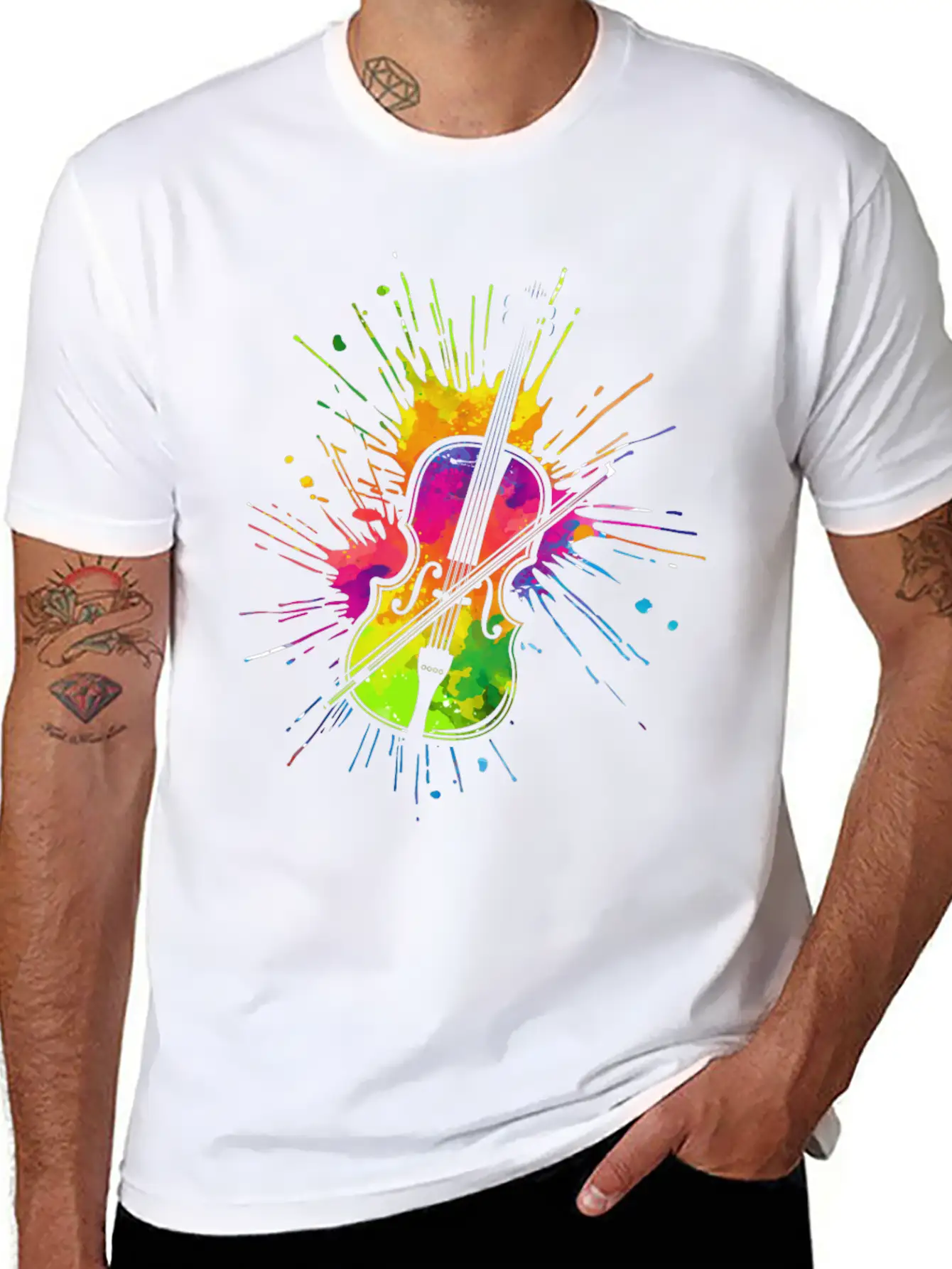 Geiger, Violin, Play Violin Essential Unisex Summer Tee – Soft Cotton Casual Fit