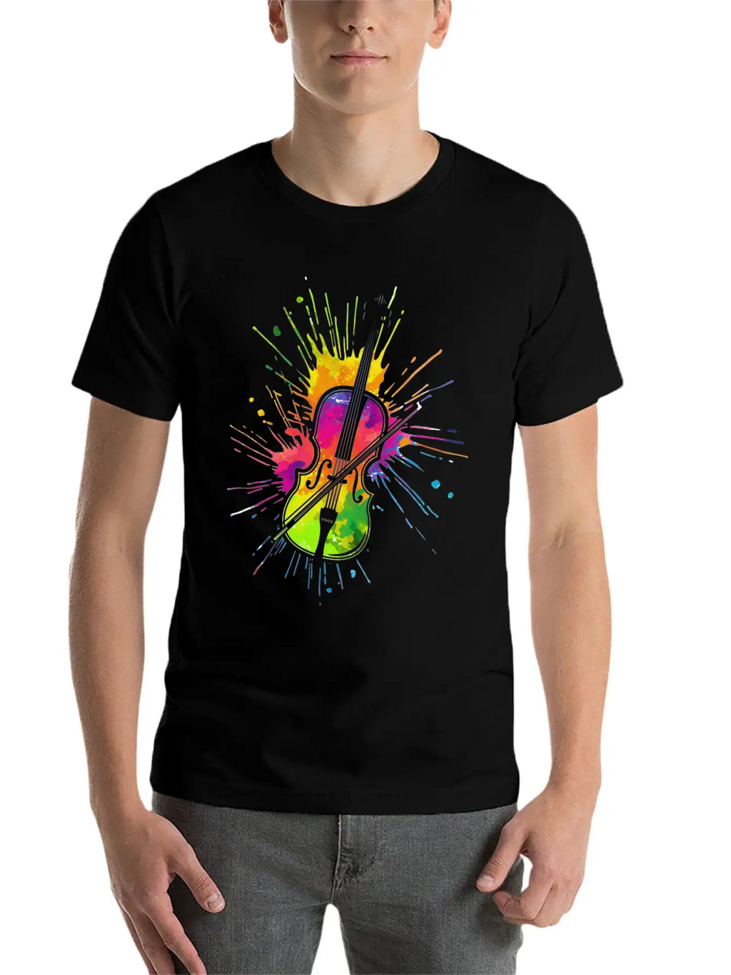 Geiger, Violin, Play Violin Essential Unisex Summer Tee – Soft Cotton Casual Fit