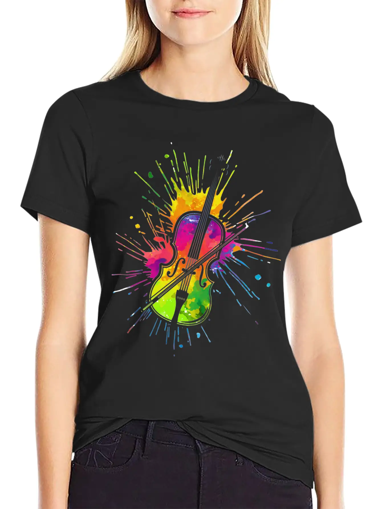 Geiger, Violin, Play Violin Essential Unisex Summer Tee – Soft Cotton Casual Fit