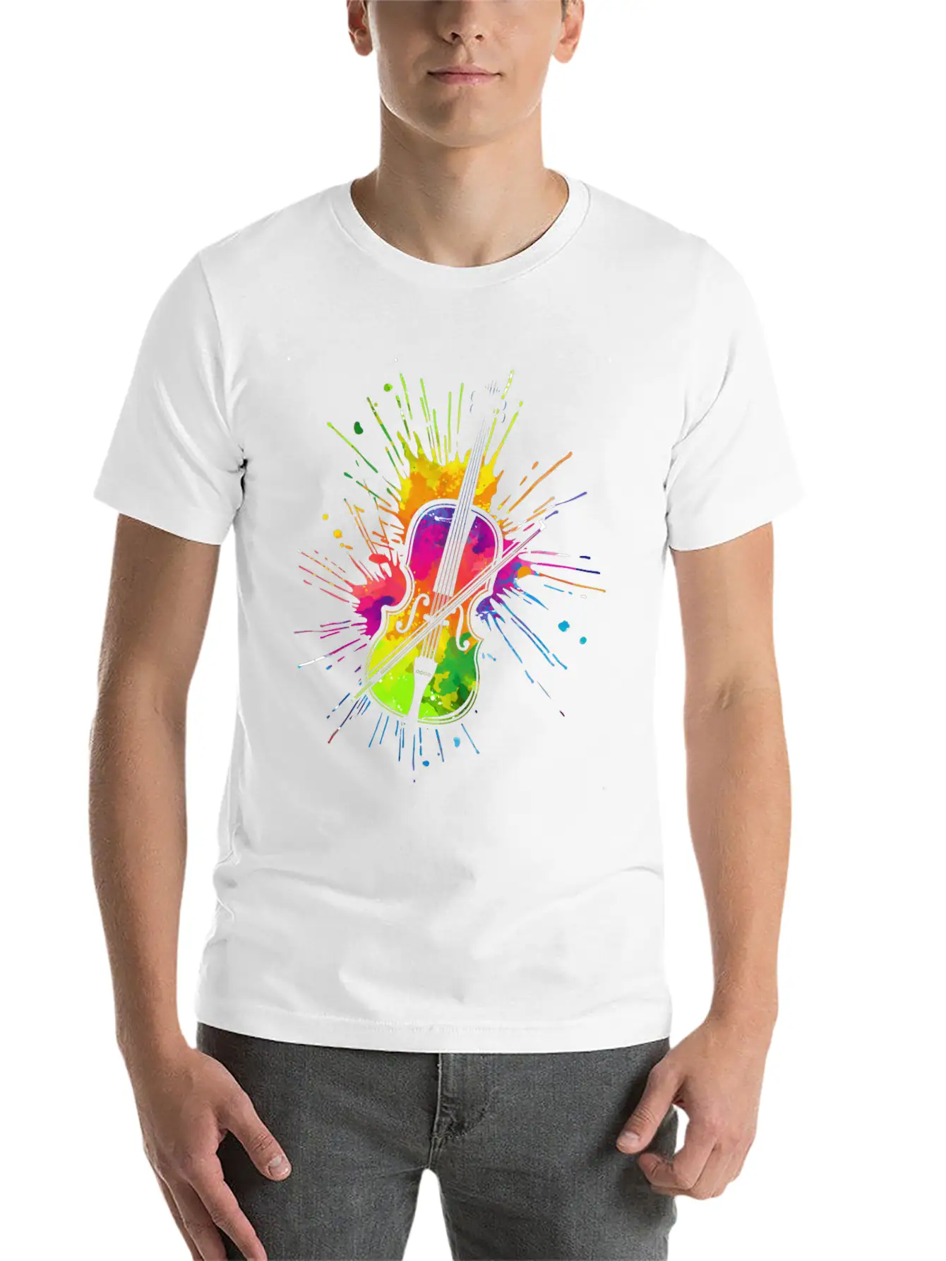 Geiger, Violin, Play Violin Essential Unisex Summer Tee – Soft Cotton Casual Fit