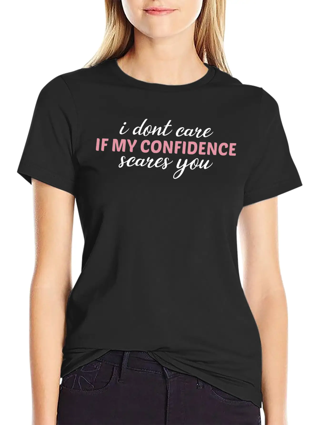 Gender Equality My Confidence Scares You Feminism Basic Graphic T-Shirt – Daily Comfort In Soft Cotton