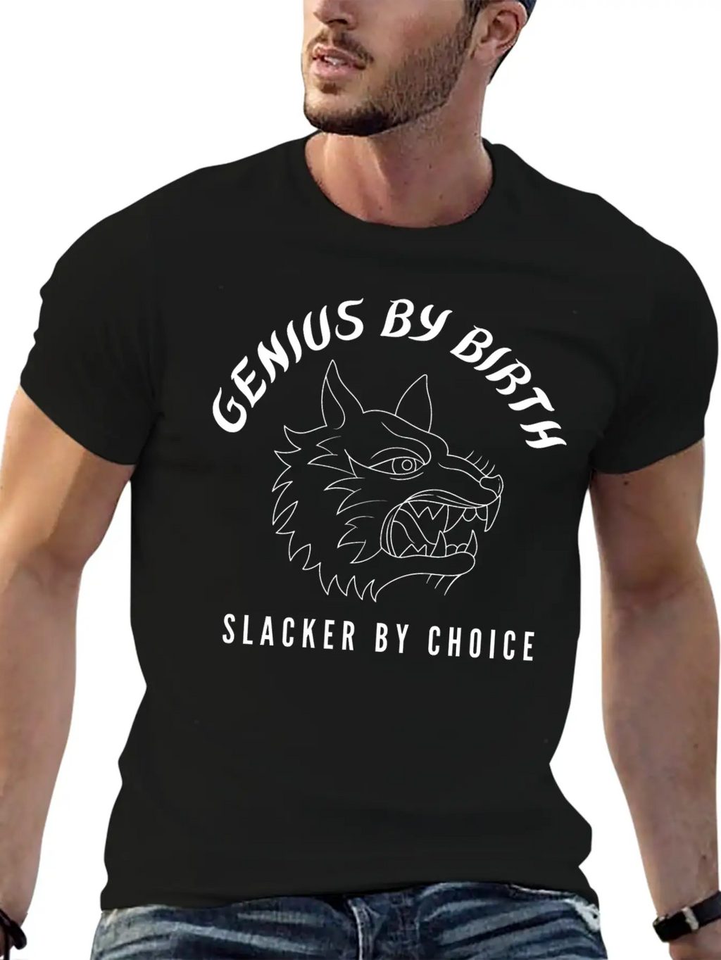 Genius By Birth, Slacker By Choice For Lazy People Breathable Graphic T-Shirt – Perfect For Casual Days