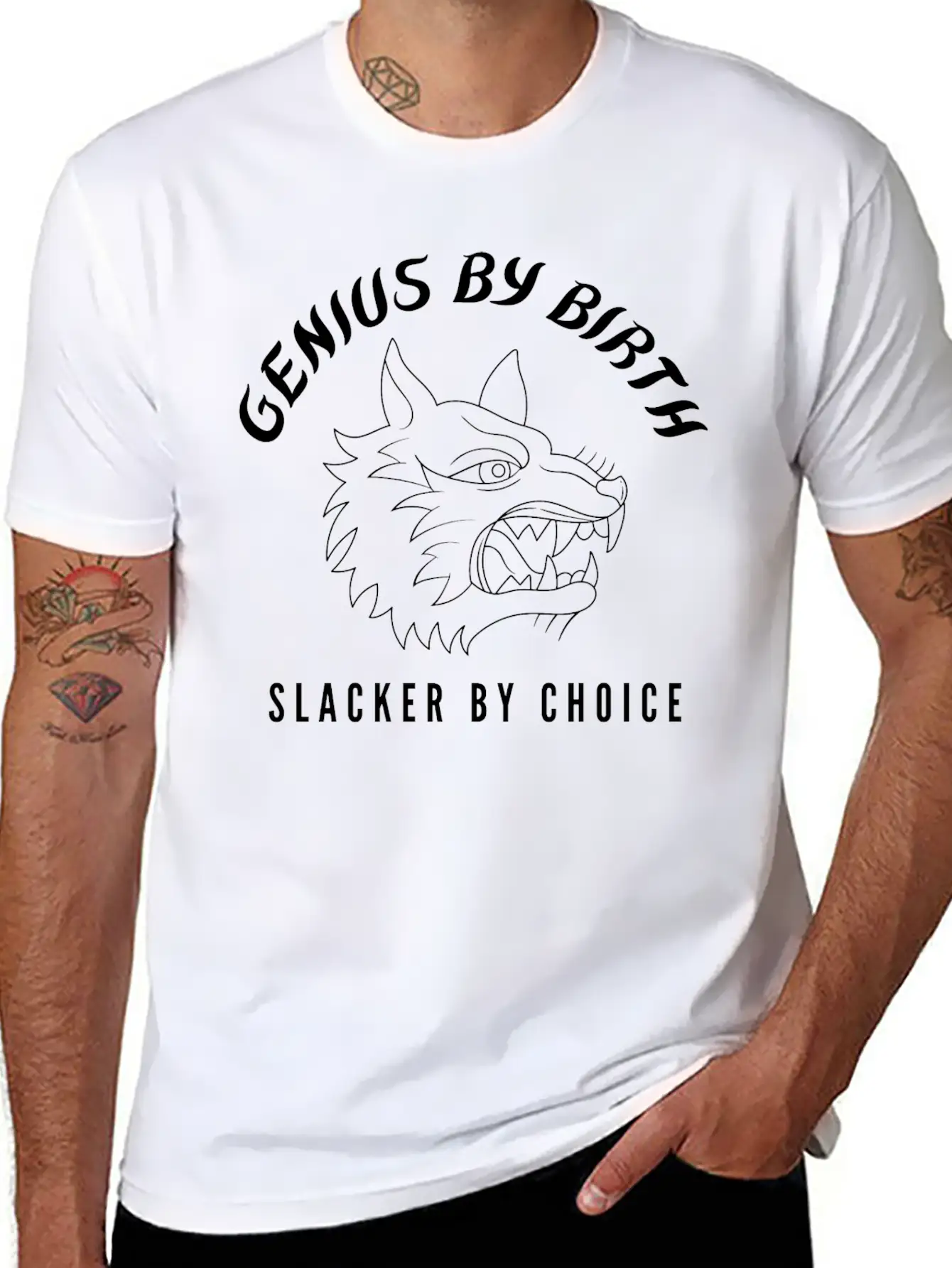 Genius By Birth, Slacker By Choice For Lazy People Breathable Graphic T-Shirt – Perfect For Casual Days