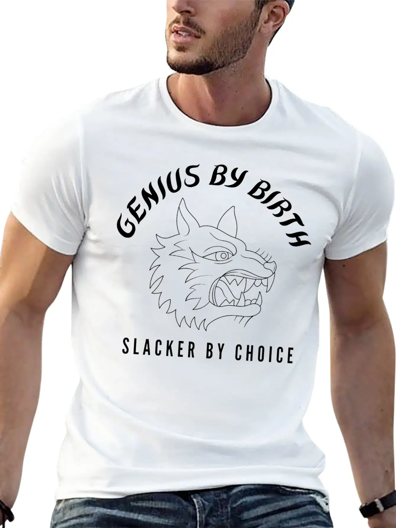 Genius By Birth, Slacker By Choice For Lazy People Breathable Graphic T-Shirt – Perfect For Casual Days