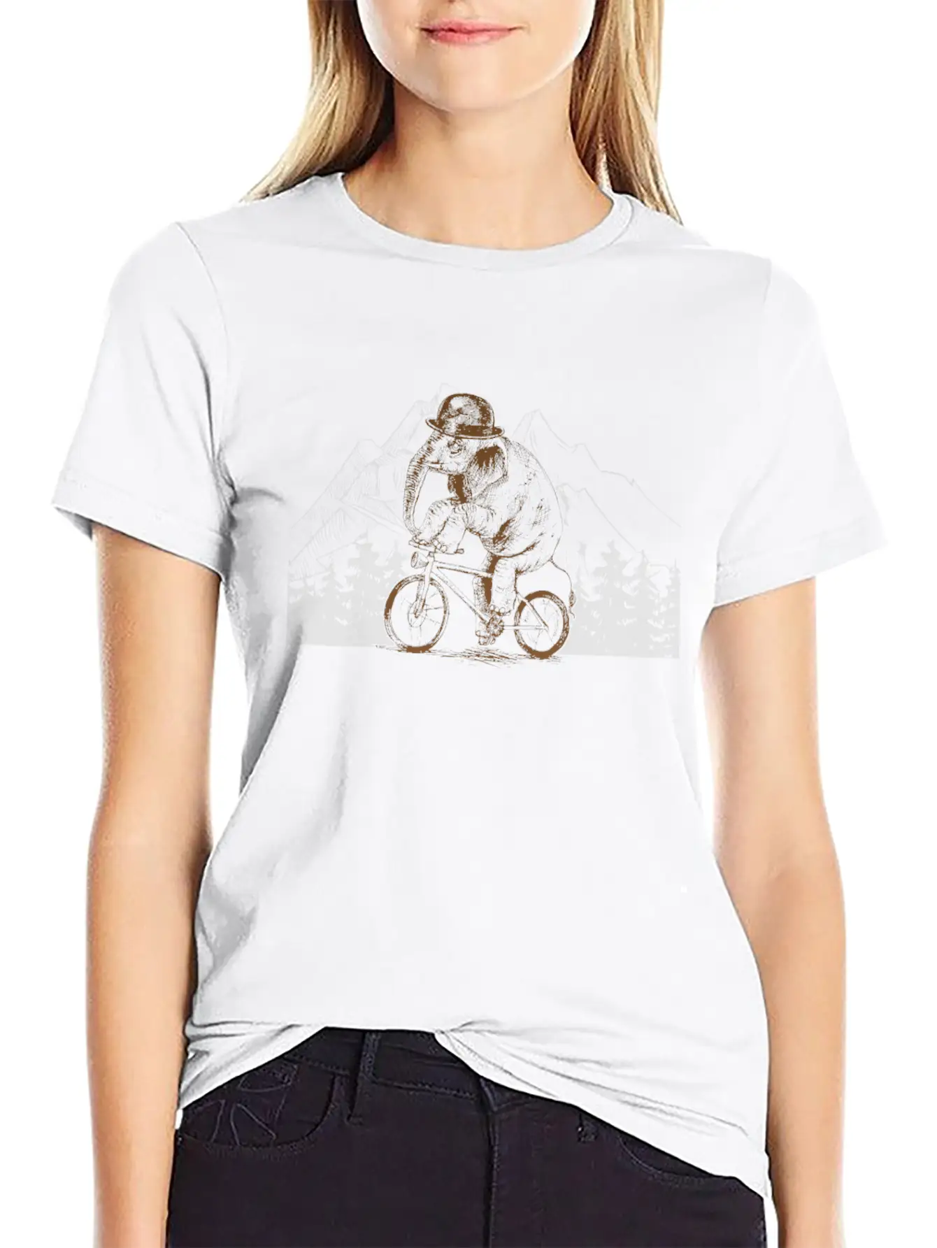 Gentleman Elephant Cycling Essential Cotton Tee For Daily Outfits – Unisex Style