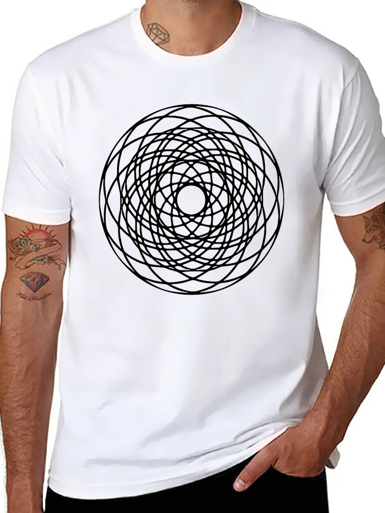 Geometric Circle Mandala Basic Graphic T-Shirt – Daily Comfort In Soft Cotton