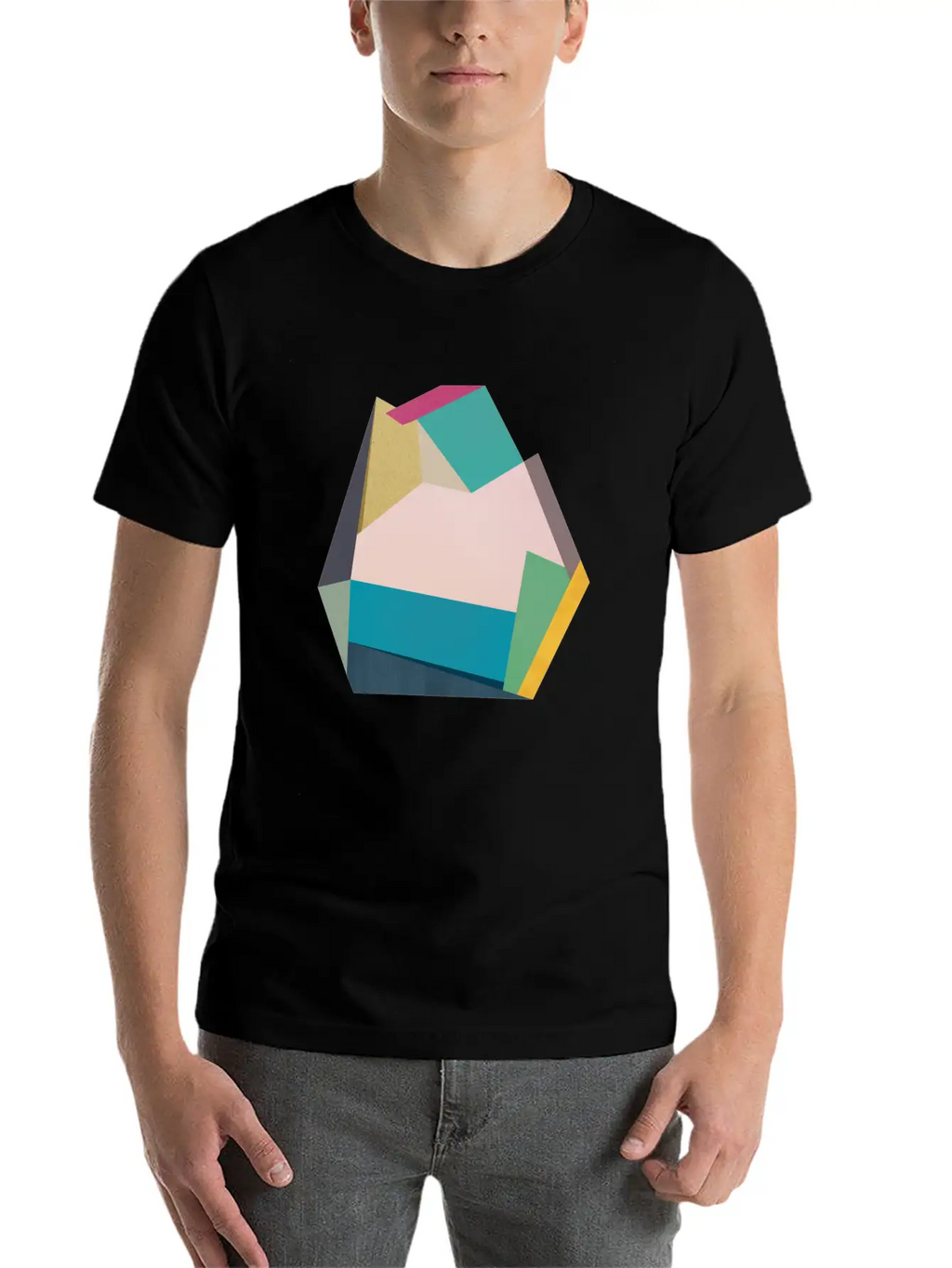 Geometric Collage 14 Classic Cotton Tee – Unisex Comfort For Any Season