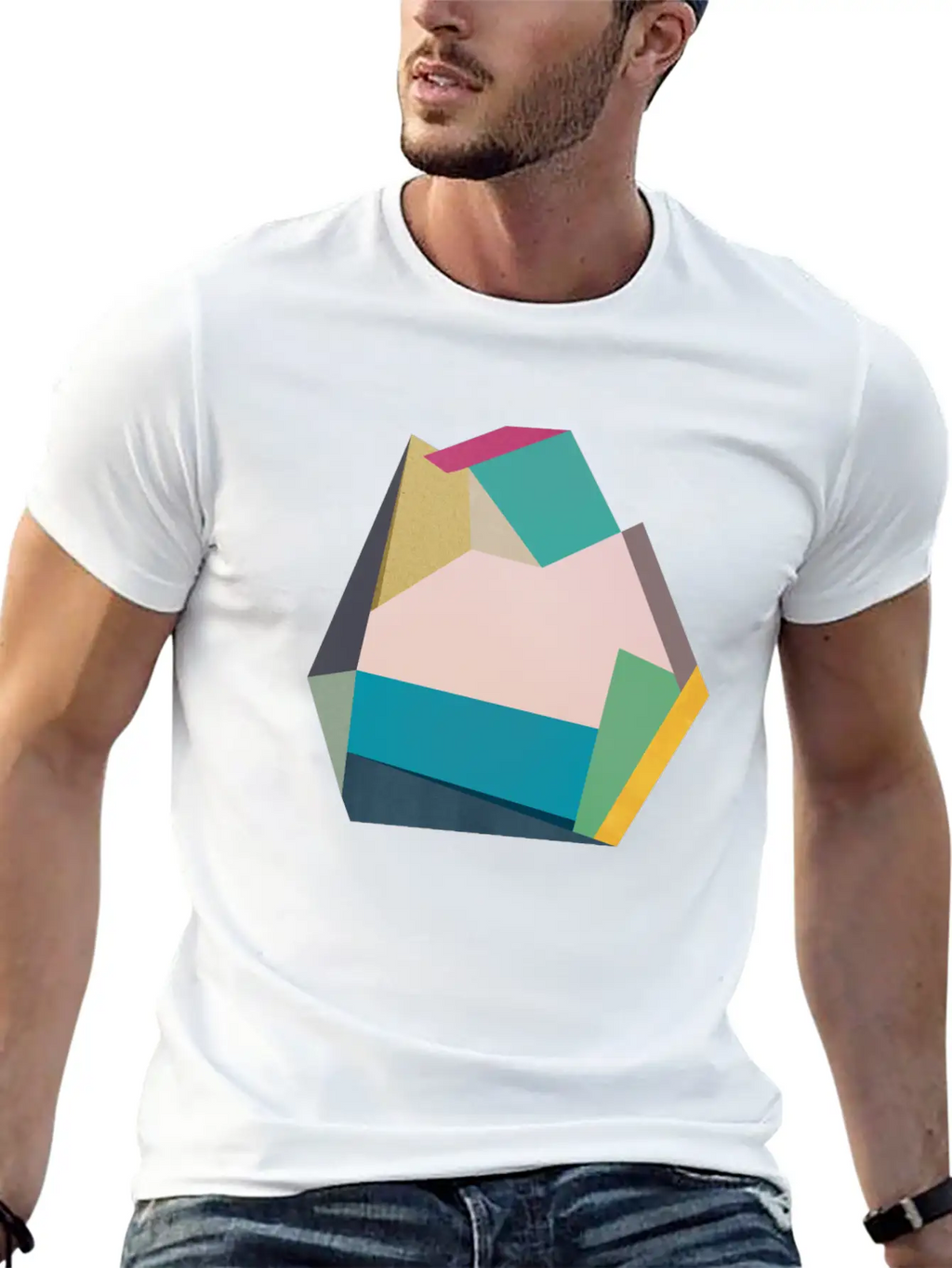 Geometric Collage 14 Classic Cotton Tee – Unisex Comfort For Any Season